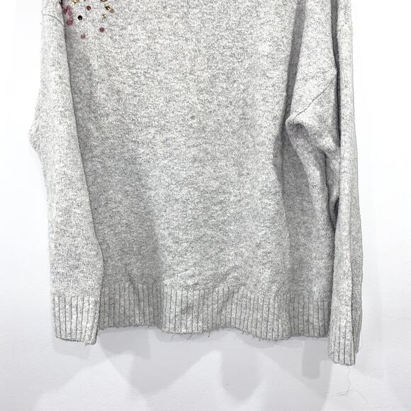 Ava & Viv Gray Sequined Sweater Size 1X Women's Plus Size - Picture 4 of 9